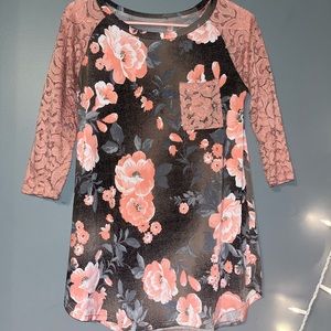 Floral and lace top